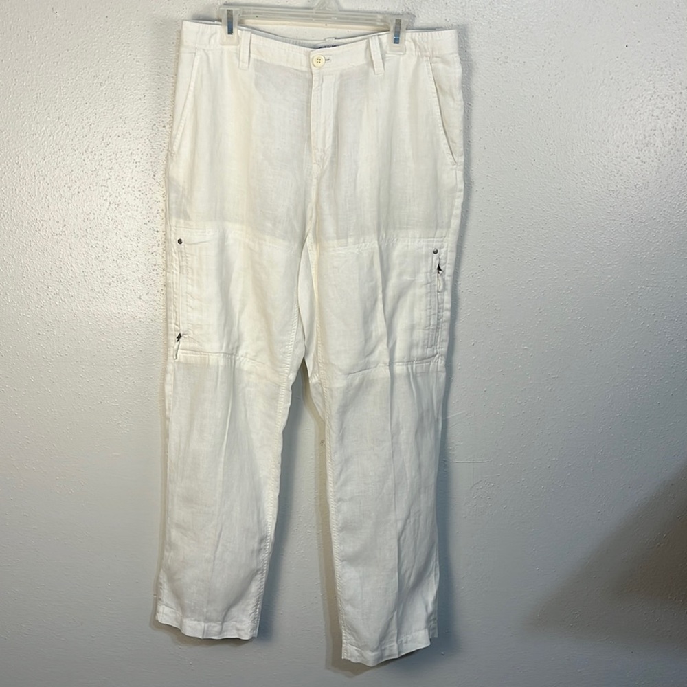 Calvin Klein 100% white linen pants size 33x30